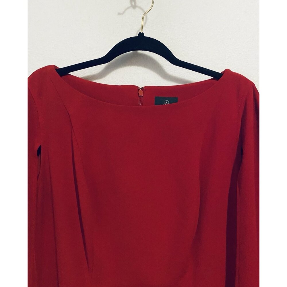 Elegant Red Cape Dress - Picture 4 of 6